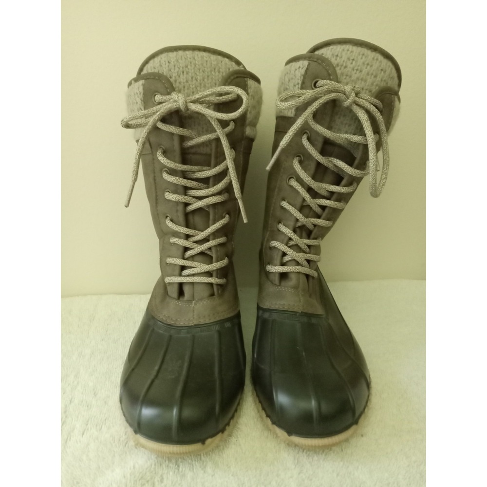 Alpine Woods Women's Size 9M Lt/Dk Brown Rain Snow Duck Boots Mid-Calf Lace Up